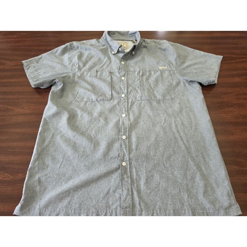 Tallwoods Element Wear Shirt Mens L Gray Vented Short Sleeve Fish Hike Gorpcore